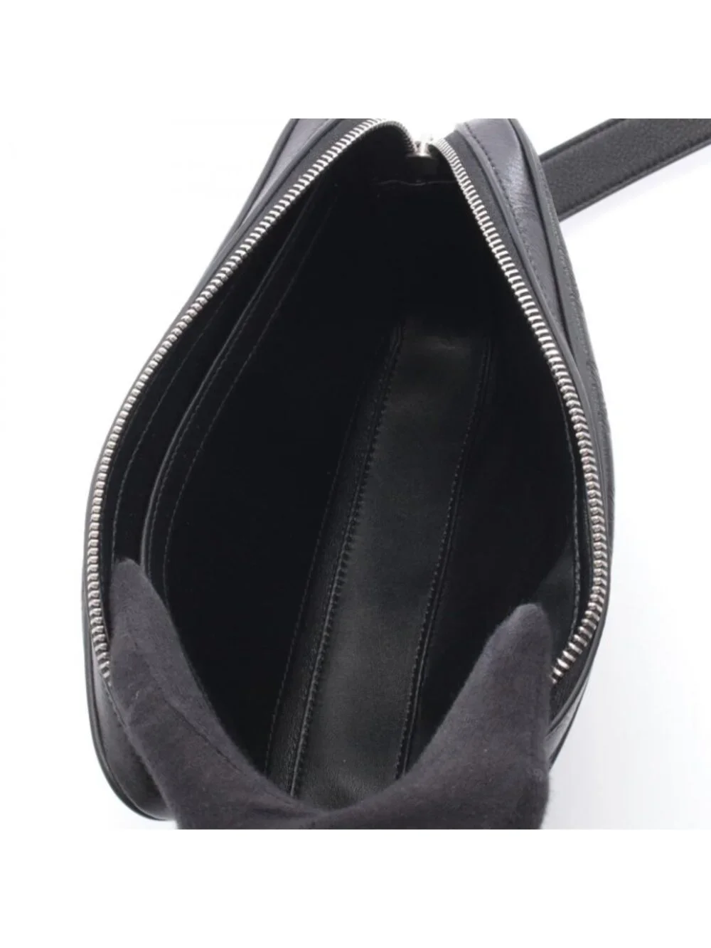 Celine Shoulder Bag Messenger Triomphe Black Leather